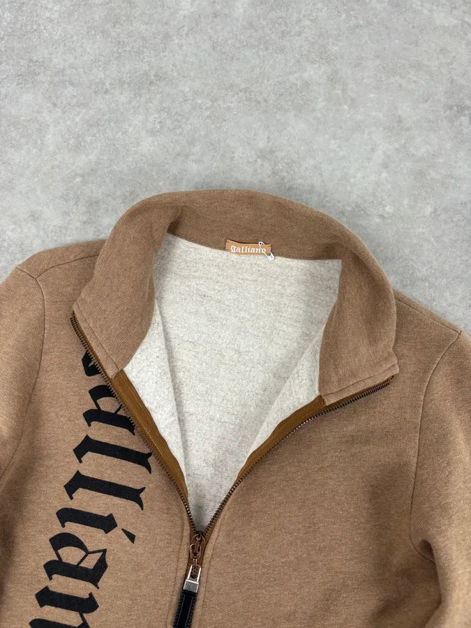 AW2012 John Galliano Beige Wool Signature Zip-Up Sweater  fphjQia 7