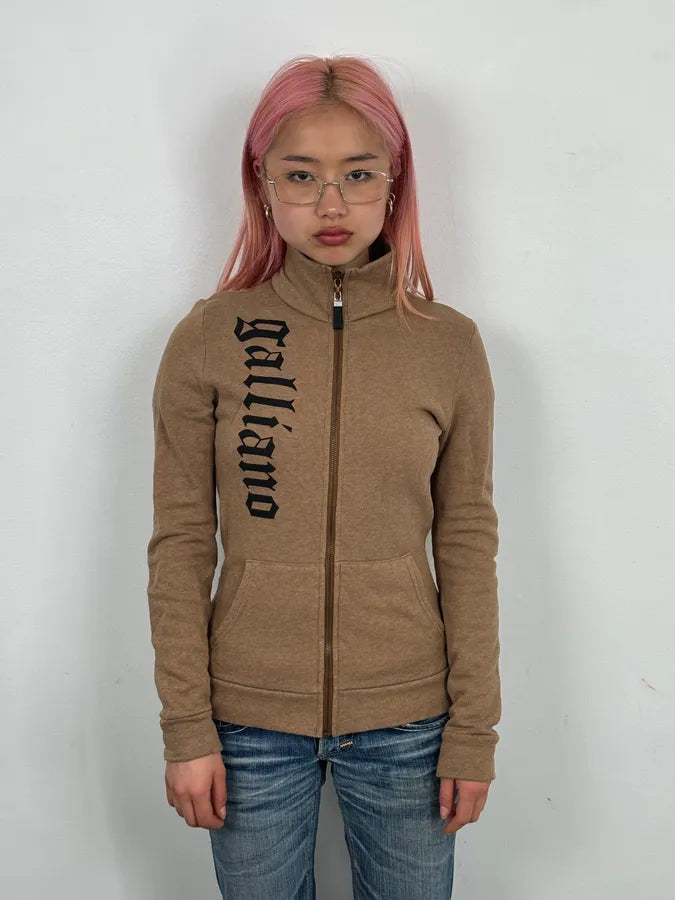 AW2012 John Galliano Beige Wool Signature Zip-Up Sweater  fphjQia 1