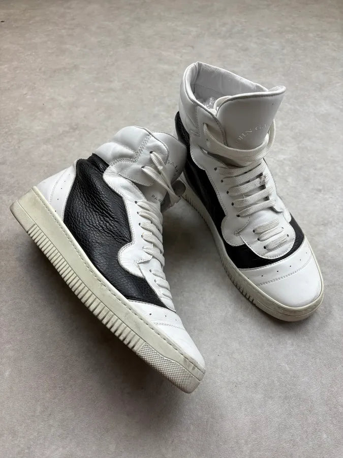 2010s John Galliano Black & White High Leather Sneakers QkdFvKf 4