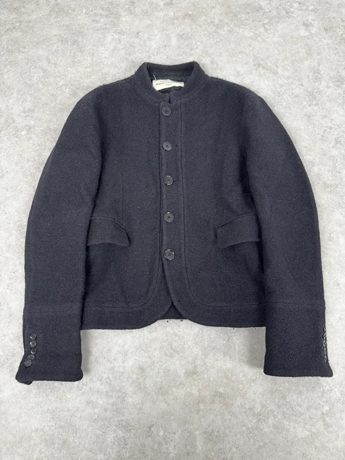 AW2018 John Galliano Black Buttoned Wool Classy Jacket QbIFDRt 0