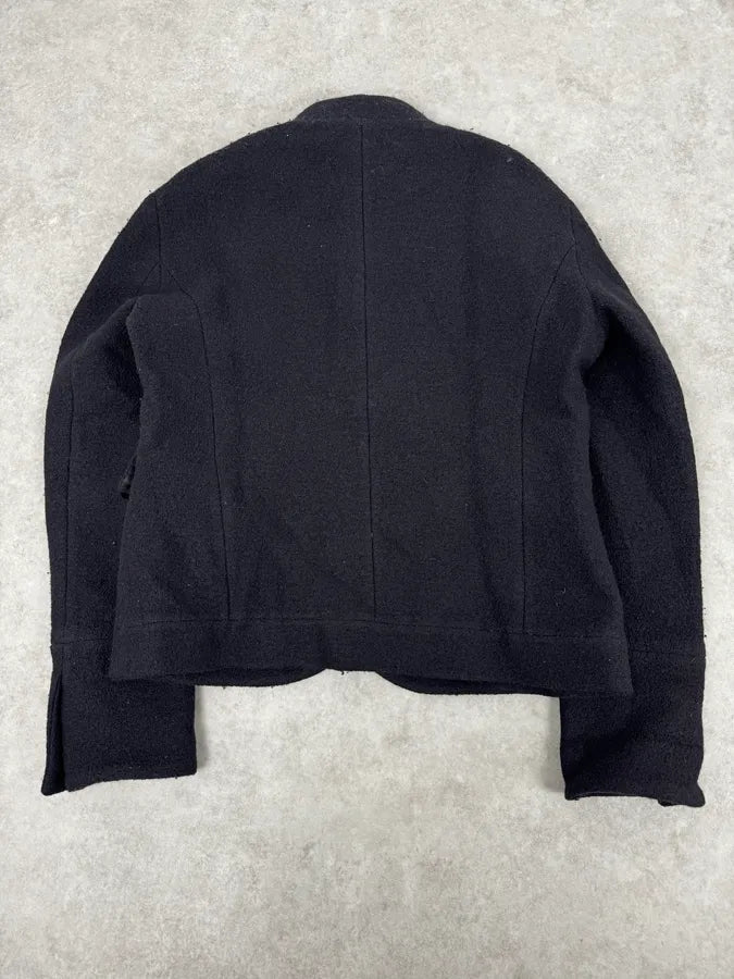 AW2018 John Galliano Black Buttoned Wool Classy Jacket QbIFDRt 3