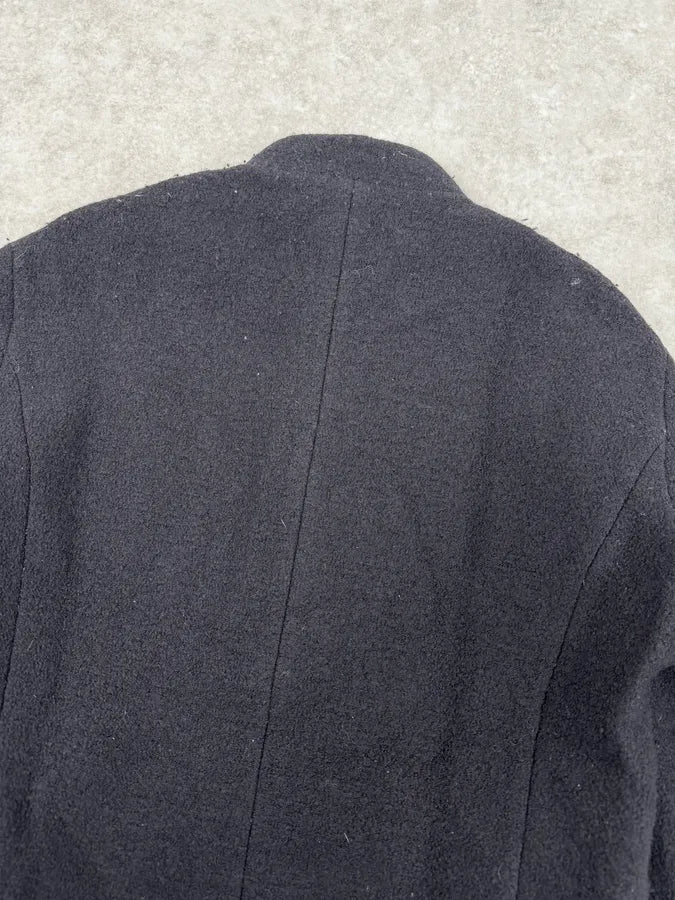 AW2018 John Galliano Black Buttoned Wool Classy Jacket QbIFDRt 5