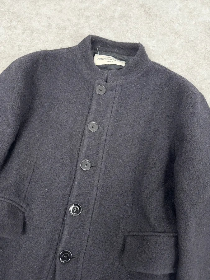 AW2018 John Galliano Black Buttoned Wool Classy Jacket QbIFDRt 4