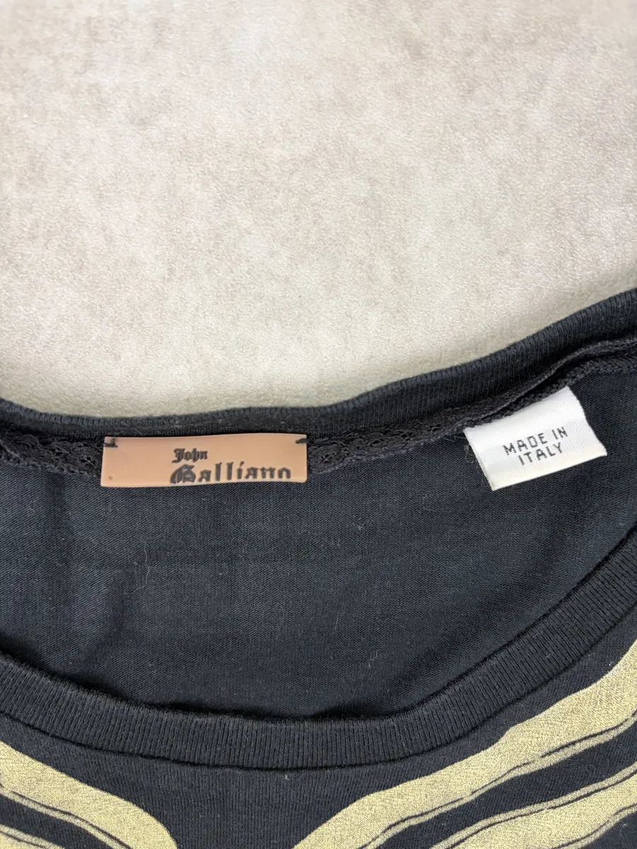 John Galliano Black Military Trompe LOeil Officer T-Shirt asvIwke 5