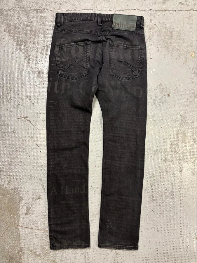 SS2014 John Galliano Black Magazine Denim Washed Jeans oztOLym 4