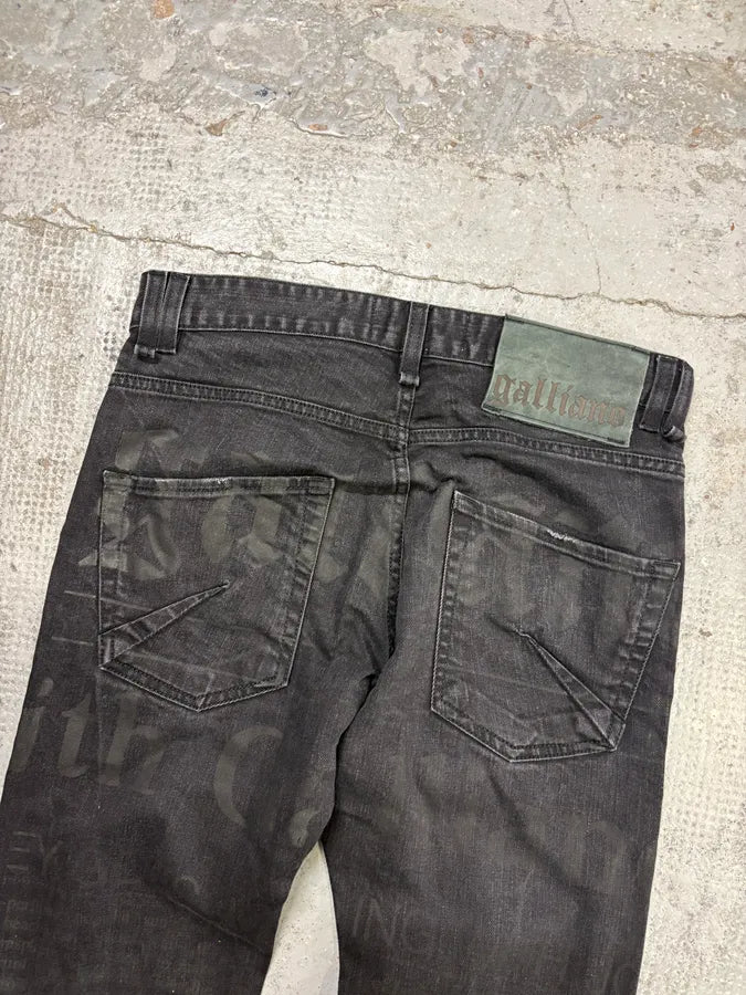 SS2014 John Galliano Black Magazine Denim Washed Jeans oztOLym 5