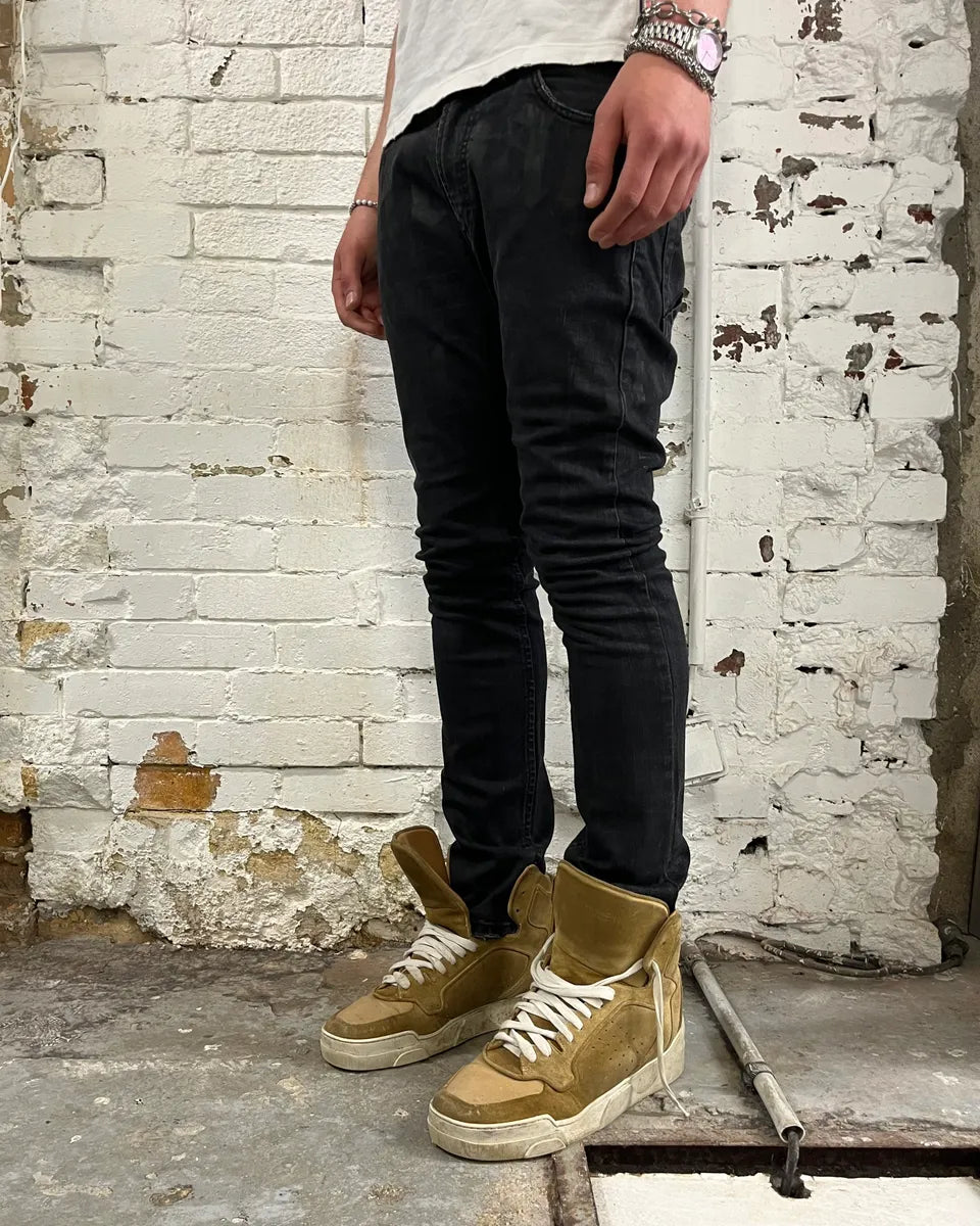 SS2014 John Galliano Black Magazine Denim Washed Jeans oztOLym 2