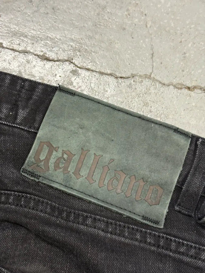 SS2014 John Galliano Black Magazine Denim Washed Jeans oztOLym 8