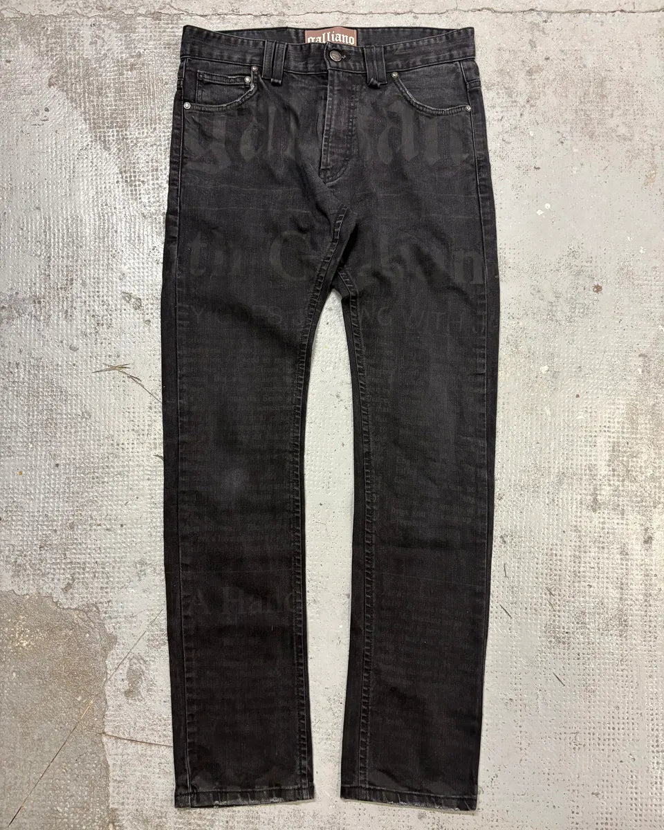 SS2014 John Galliano Black Magazine Denim Washed Jeans oztOLym 0