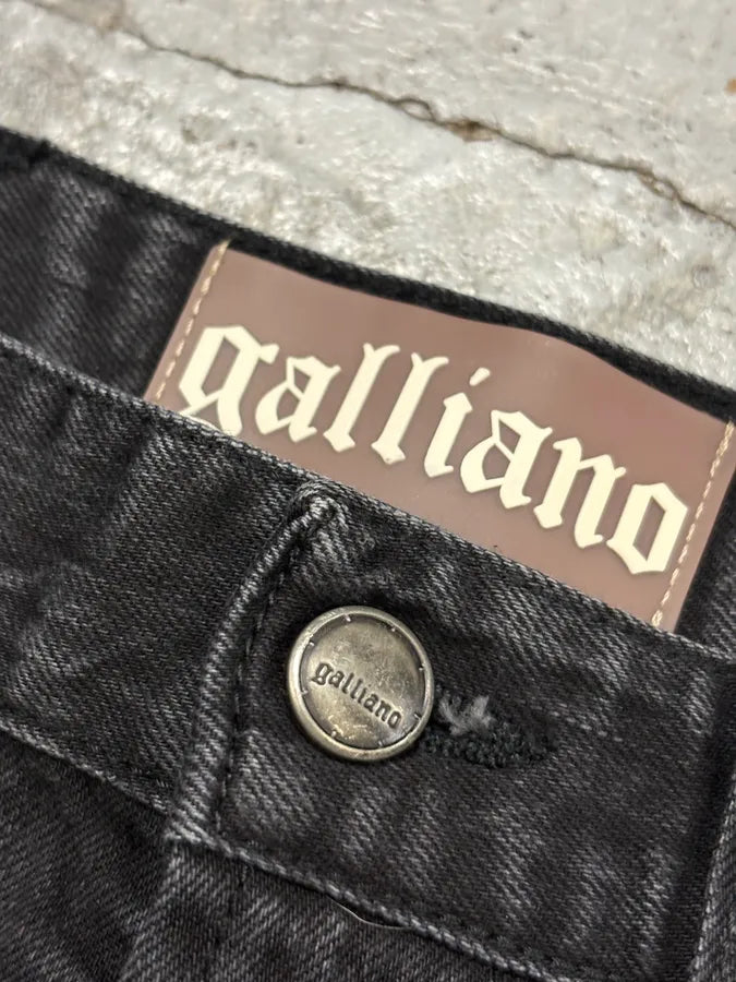 SS2014 John Galliano Black Magazine Denim Washed Jeans oztOLym 6