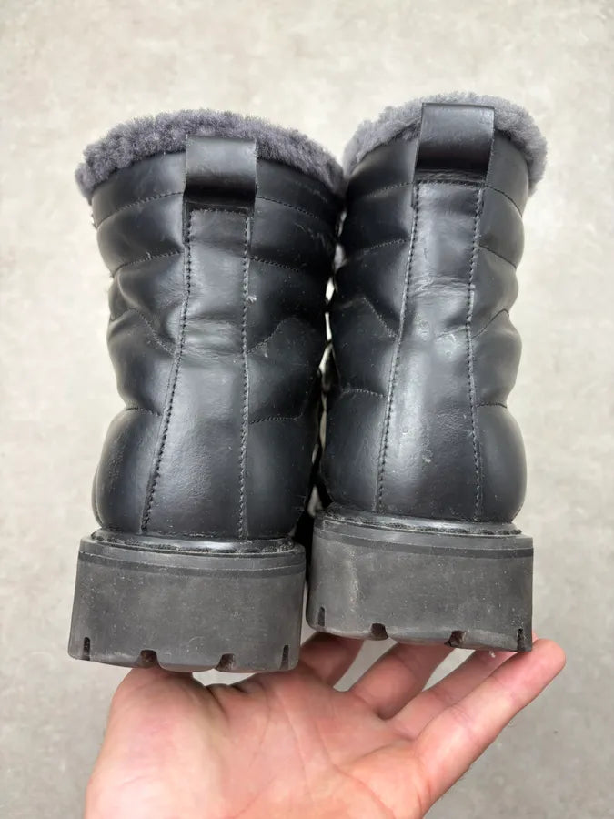 John Galliano Black Leather Premium Lug Sole Boots Uujrnjf 7