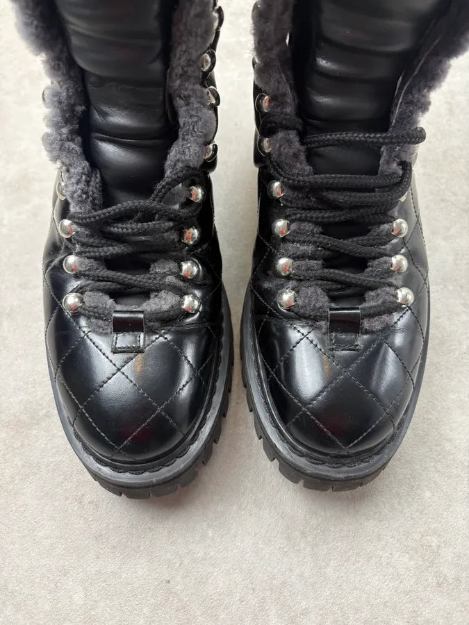 John Galliano Black Leather Premium Lug Sole Boots Uujrnjf 2