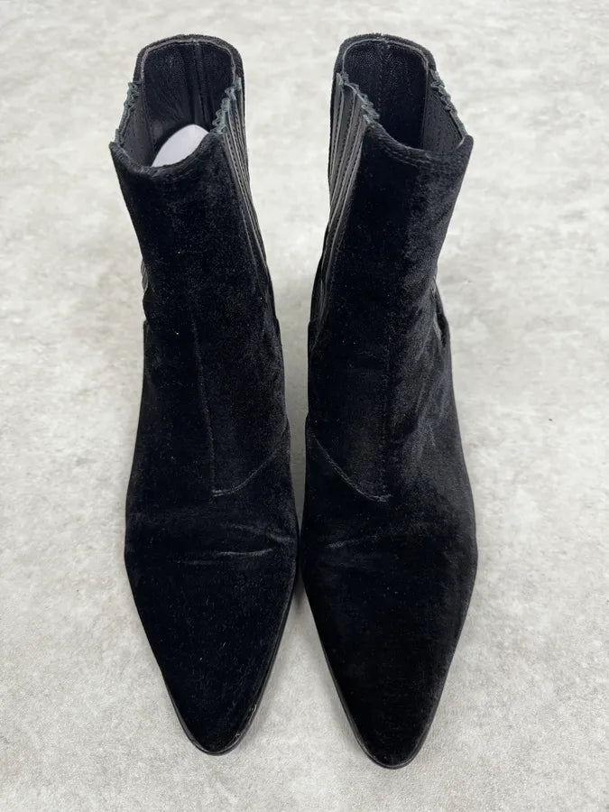 John Galliano Black Velvet Chelsea Boots urZHvTU 5