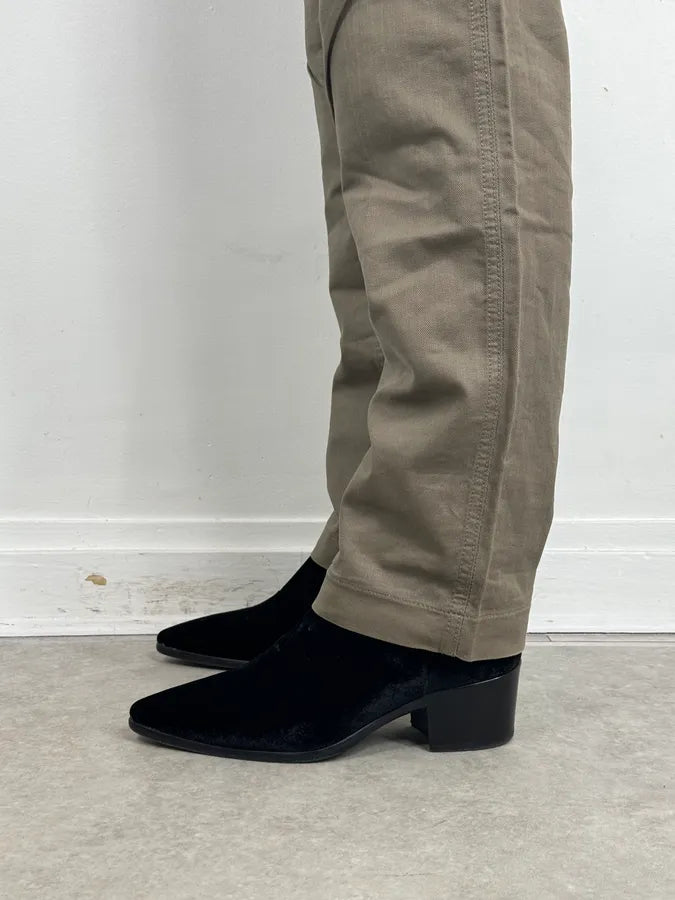 John Galliano Black Velvet Chelsea Boots urZHvTU 1