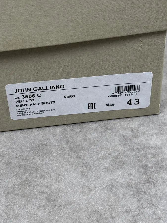 John Galliano Black Velvet Chelsea Boots urZHvTU 13