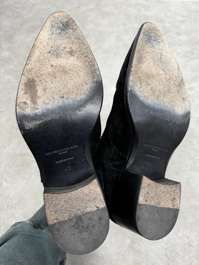 John Galliano Black Velvet Chelsea Boots urZHvTU 7