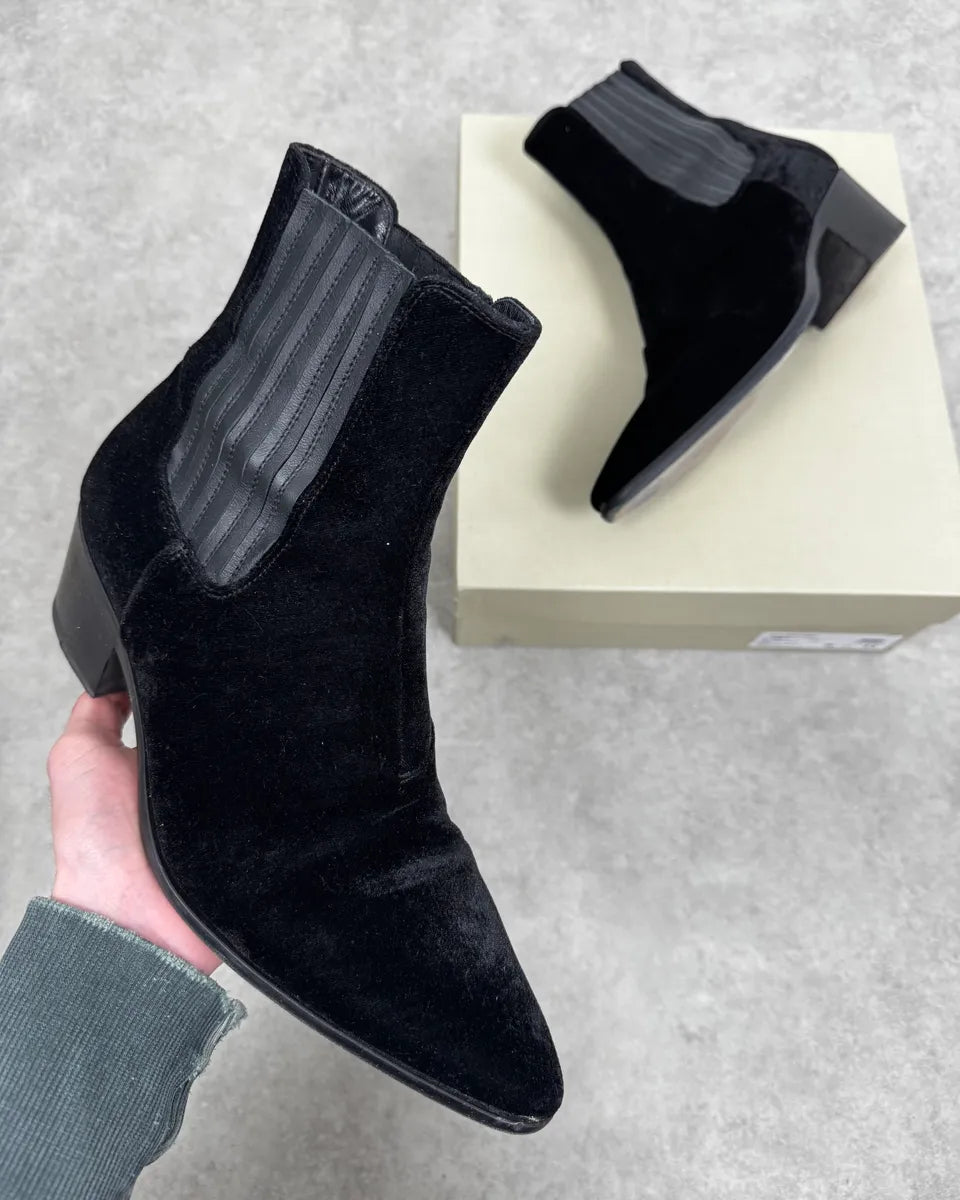 John Galliano Black Velvet Chelsea Boots urZHvTU 0