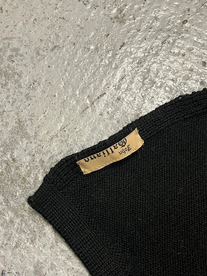 John Galliano Black Wool Scarf Newspaper Print uRnkrBc 6