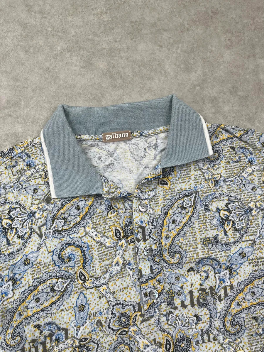 SS2013 John Galliano Cream Paisley Polo hpqcWuQ 4