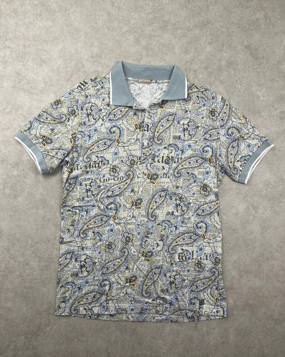 SS2013 John Galliano Cream Paisley Polo hpqcWuQ 0