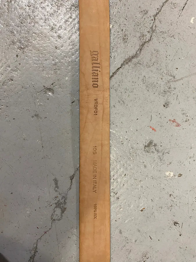 John Galliano Cyan Blue Faux Snakeskin Leather Belt ATKPhiP 6