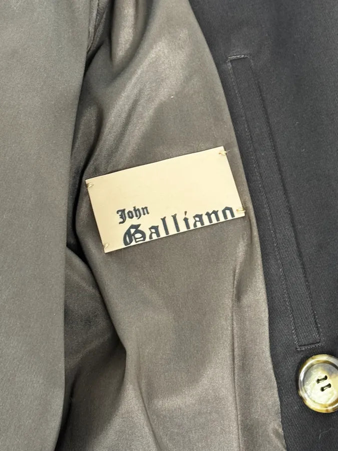 John Galliano Dark Brown Minimalist Officer Caban Jacket zeQJPqz 9
