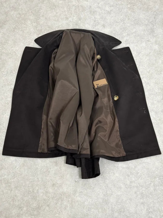 John Galliano Dark Brown Minimalist Officer Caban Jacket zeQJPqz 7