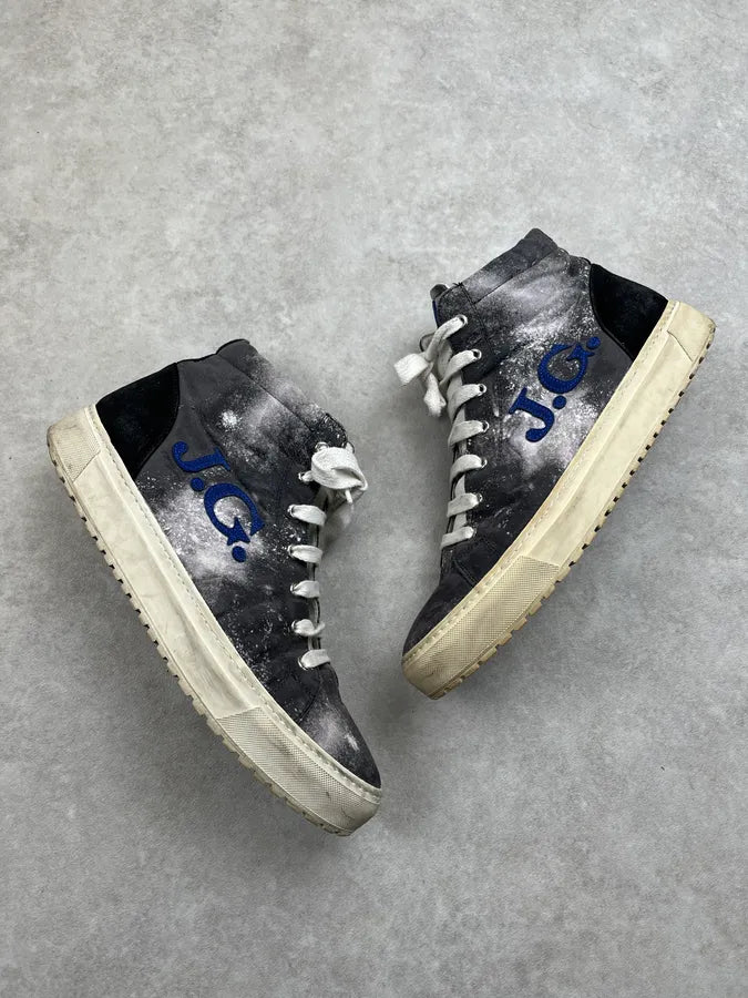John Galliano Dark Grey Suede High Sneakers MGFLIPi 1