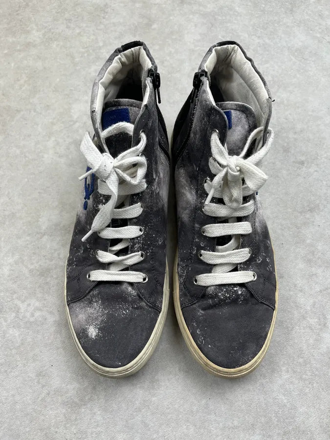 John Galliano Dark Grey Suede High Sneakers MGFLIPi 3