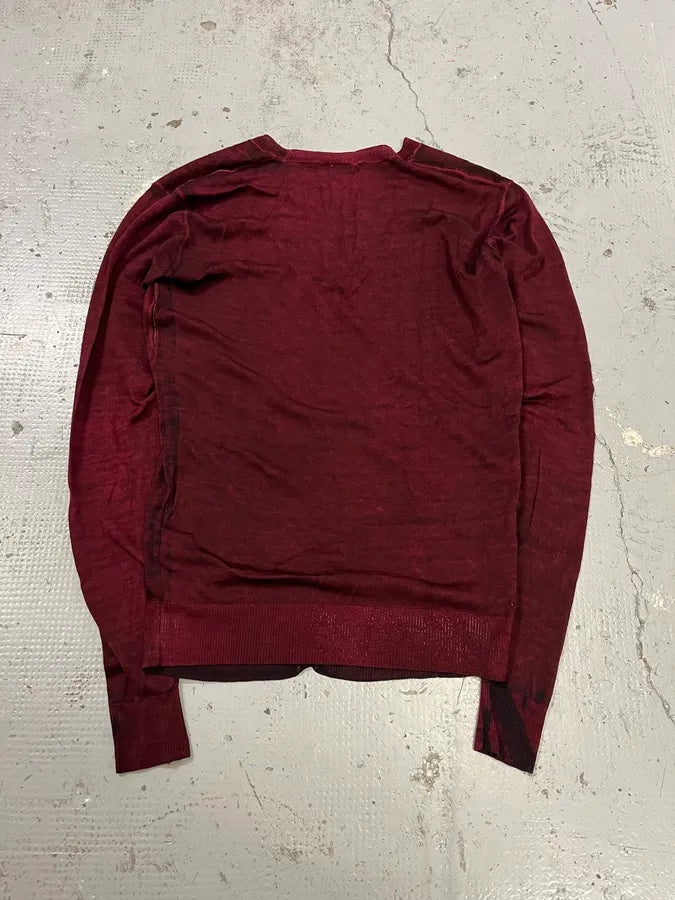 John Galliano Floral Wool Bordeaux Cardigan TOtdCWK 7