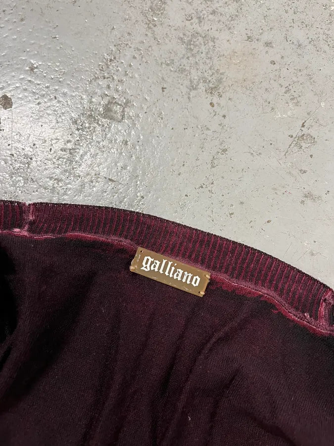 John Galliano Floral Wool Bordeaux Cardigan TOtdCWK 9