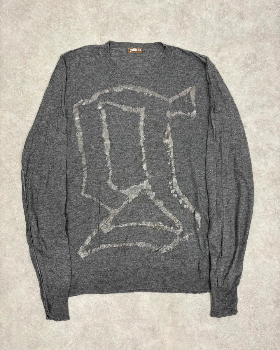 John Galliano G Propaganda Grey Sweater nxRBpii 0