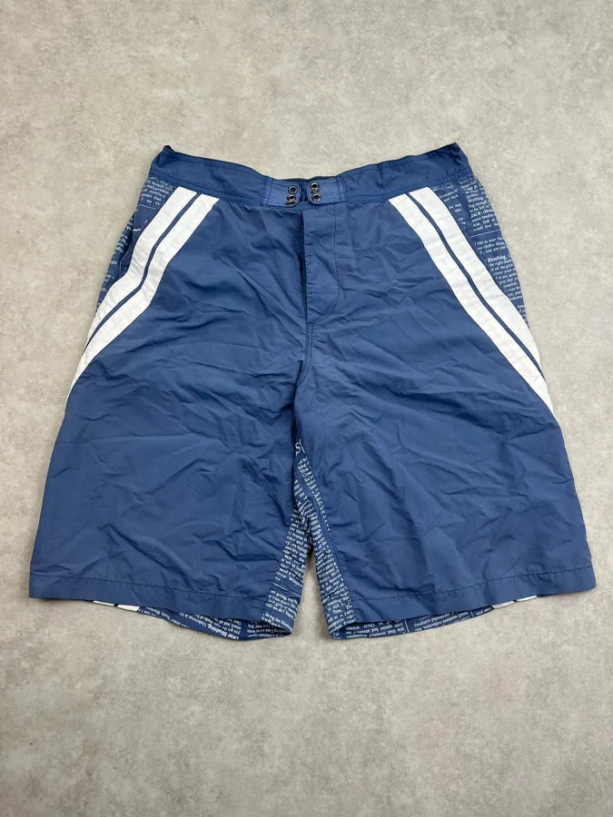 John Galliano Gazette Newspaper Navy Nylon Swim Shorts lnMsuAx 0