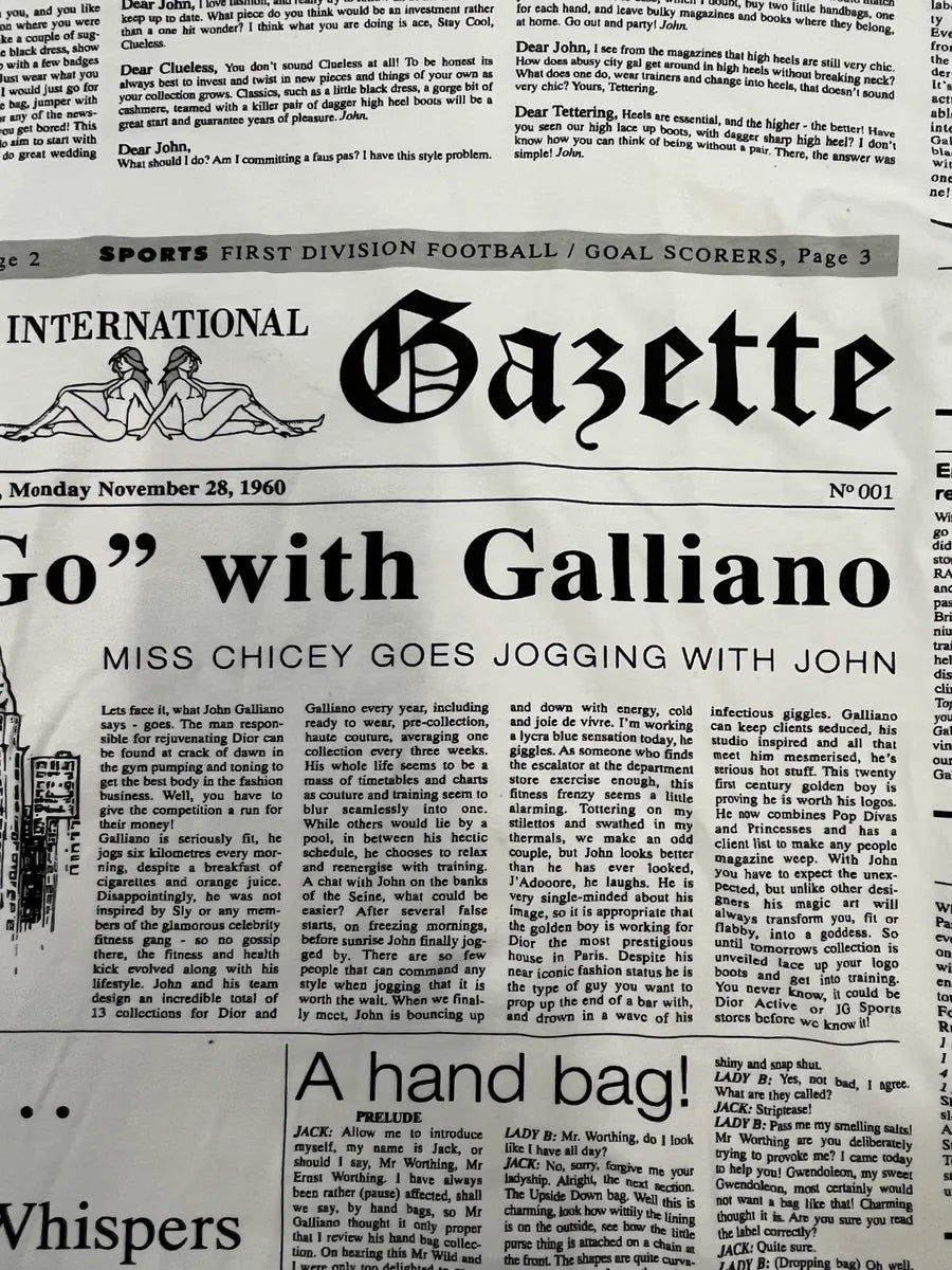 John Galliano Gazette Newspapers Black & White Longsleeves JjlqbWH 4