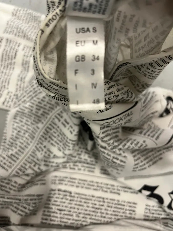 John Galliano Gazette Newspapers Black & White Longsleeves JjlqbWH 8