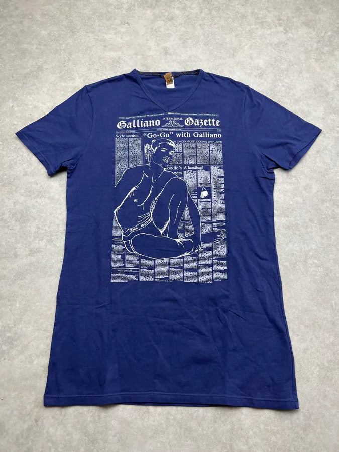 John Galliano Gazette Women Navy T-Shirt QuGsErD 0