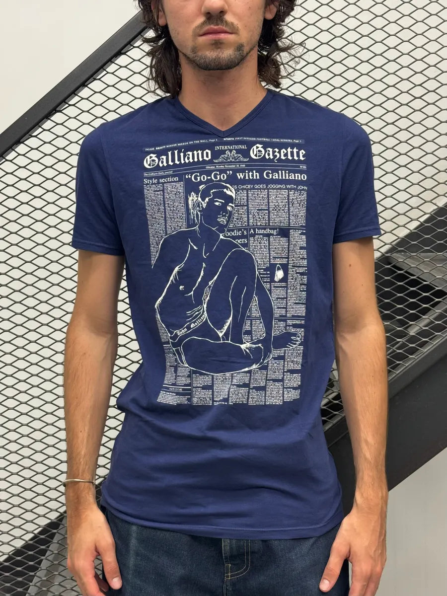 John Galliano Gazette Women Navy T-Shirt QuGsErD 1