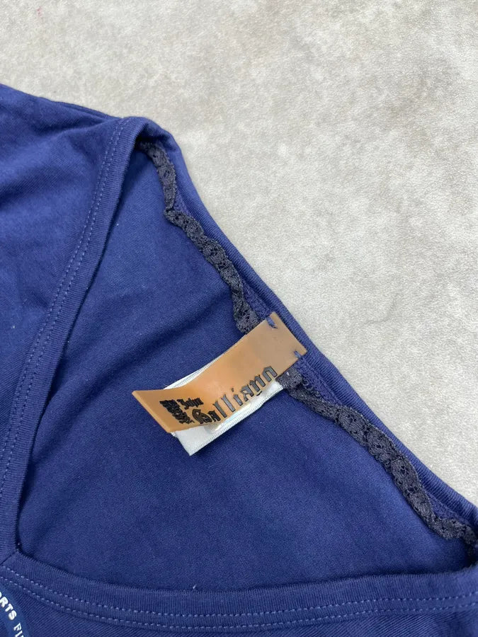 John Galliano Gazette Women Navy T-Shirt QuGsErD 6