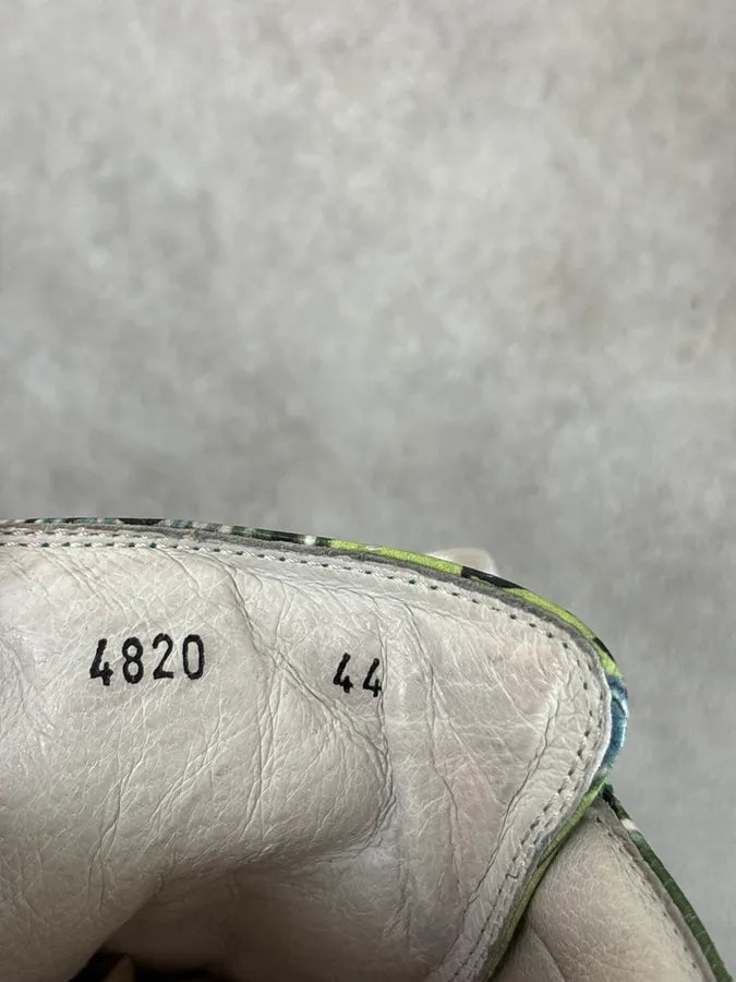 John Galliano Green Magazine Textile Patterned Sneakers qQPnQdm 7