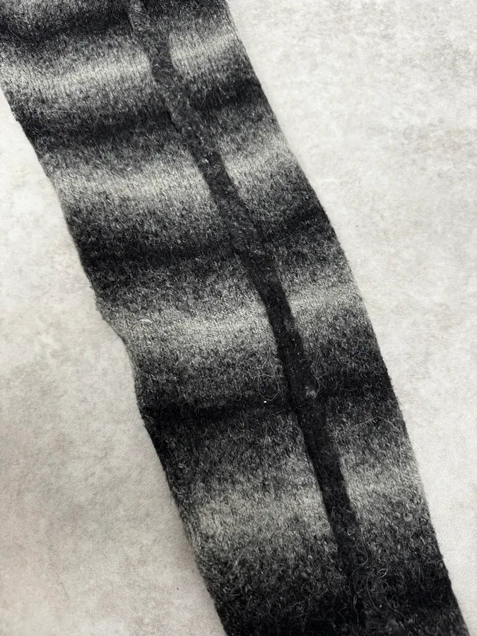 AW2011 John Galliano Grey Newspapers Gazette Striped Sweater ePAvbXU 8