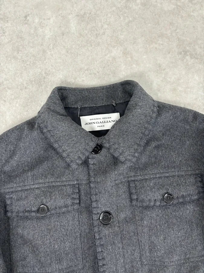 2010s John Galliano Grey Wool Classy Cargo Jacket  MgTlNKG 3