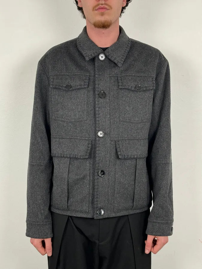 2010s John Galliano Grey Wool Classy Cargo Jacket  MgTlNKG 1