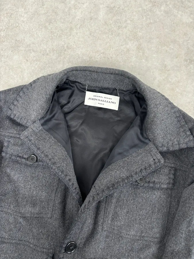2010s John Galliano Grey Wool Classy Cargo Jacket  MgTlNKG 7