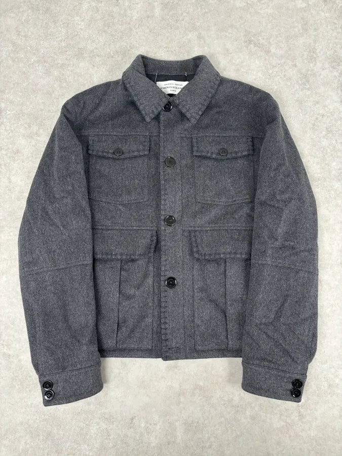 2010s John Galliano Grey Wool Classy Cargo Jacket  MgTlNKG 0
