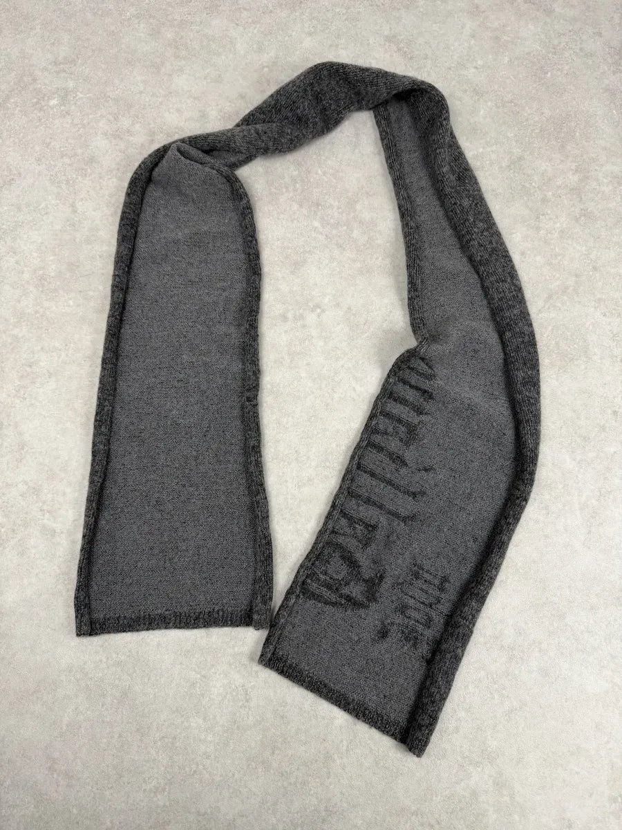 John Galliano Grey Wool Gothic Minimalist Scarf ONAOVND 2