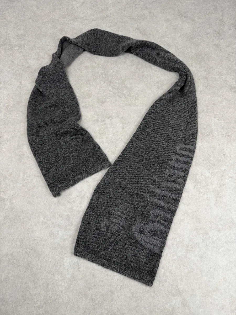 John Galliano Grey Wool Gothic Minimalist Scarf ONAOVND 5