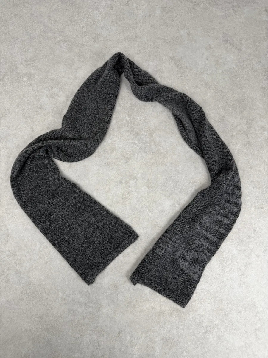 John Galliano Grey Wool Gothic Minimalist Scarf ONAOVND 3