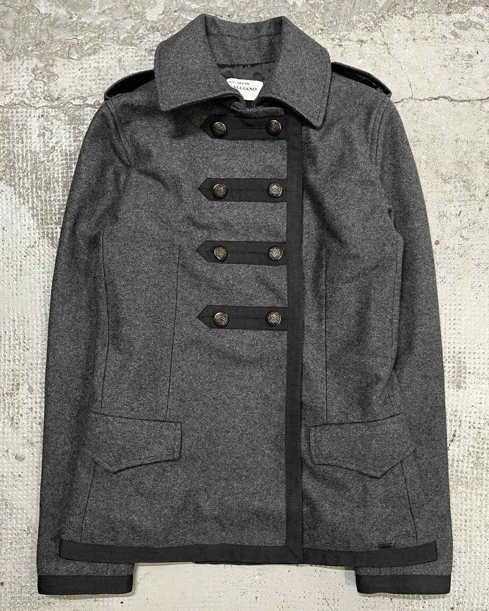 John Galliano Grey Wool Military Officer Coat SsWGYIB 3