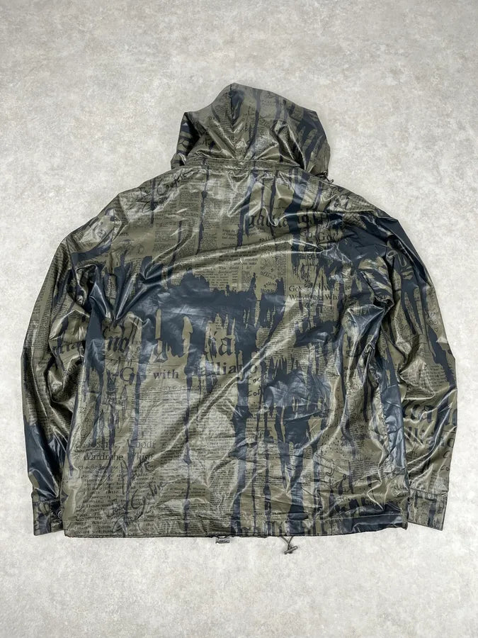 AW2010 John Galliano Khaki Military Camouflage Newspaper Light Jacket MgOpDyl 5