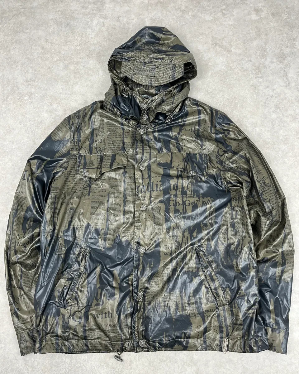 AW2010 John Galliano Khaki Military Camouflage Newspaper Light Jacket MgOpDyl 0